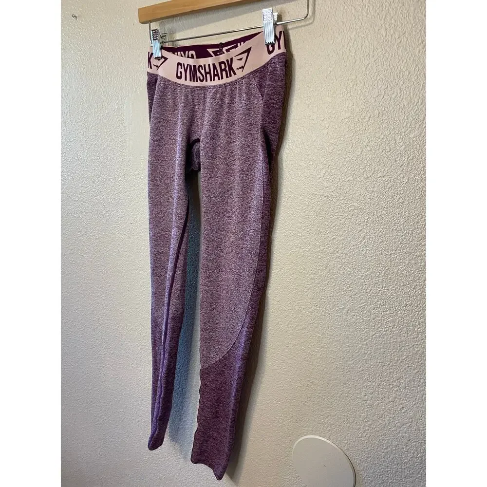 Gymshark Flex Mid Rise Heathered Purple Activewear Leggings/ Gym Tights Size XS - Picture 4 of 11